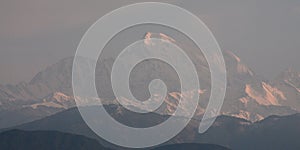 Himalayan ranges as seen in the morning at Kausani, India photo